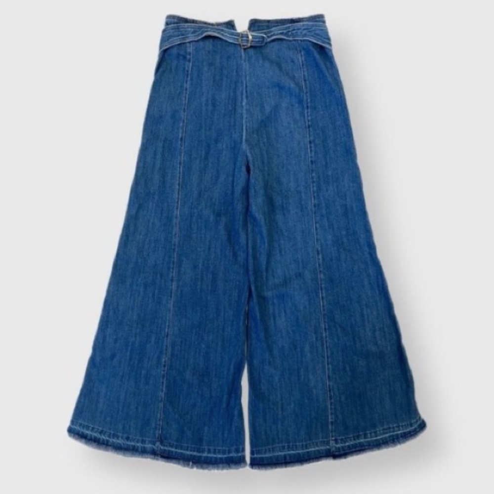 FREE PEOPLE Jeans CLEAR BLUE Wide Leg Size 29 - Picture 6 of 7